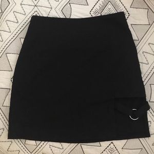 Black mini cut out skirt